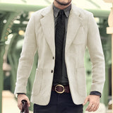 Men's Blazer 2 Button Classic Herringbone Jacket Steampunk Style Outerwear Winter Youth Clothes Suit for Men