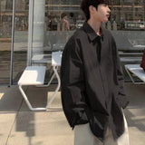 Spring Cotton Long Sleeved Shirt Men Society Mens Black Dress Shirt Korean Loose Casual White Shirt Mens Office Formal Shirts