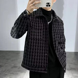 Autumn/winter New Lapels Slims Your Smooth Silhouette Plaid Jacket Versatile Couple's Jacket Loose Fit Other Material