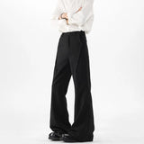 Grey Black Suit Pants Men Fashion Society Mens Dress Pants Korean Loose Flared Pants Mens Office Formal Trousers Large Size 5XL