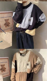 Autumn and winter street fashion Korean style personalized round neck sweater for couples loose retro Harajuku casual top y2k