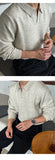 Korean Luxury Business Men Polo Sweater Loose V Neck Knit Solid Color Pullover Casual Premium Quality Long Sleeve Knitwear M-3XL