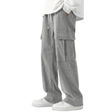 New European and American High Street Fashionable Overalls Men's Corduroy Loose Wide Leg Straight All-Matching Casual Pants