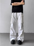 Ropa Y2K Fashion Multi Pockets White Pleated Baggy Jeans Cargo Pants For Men Clothes Wide Leg Loose Casual Lady Trousers