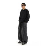 Y2k Black Baggy Cargo Jeans Trousers Men Streetwear Casual Hippie Jogging Wide leg Oversize Old Money Vintage Denim Pants