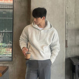 Winter Clothing Men's Luxury Knitted Zipper Hooded Pullovers Sweater Casual Streetwear Striped Solid Color Long Sleeve Hoodie