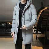 Winter Hooded Jackets New Male Down Coats Thicker Warm Parkas Slim Fit Jackets Casual Long Cotton Jackets Outwear Winter Coats
