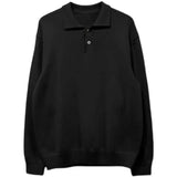 New Korean Fashion Men Clothing Polo Lapel Sweaters for Men Pullover Loose Casual Buttons Niche Design Harajuku Knit Sweater Men