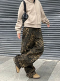 Ropa Y2K Streetwear Leopard Baggy Jeans Cargo Pants For Men Designer Clothes Hip Hop Wide Leg Long Trousers Pantaloni Uomo