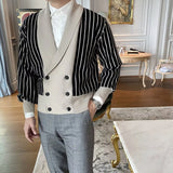 Light Mature Style Autumn Winter New Cardigan Men British Retro College Style Knitted Jacket Contrasting Suit Collar Sweater