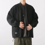 Autumn Winter New Fashion Stand Collar Long Sleeve Solid Jackets Men's Clothing Korean Button Trend All-match Simplicity Tops