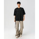 Men Sport Tshirt Transparent Mesh V-neck T Shirt Short Sleeve Men Clothing Summer Fashion Streetwear Male Loose Tee Tops