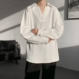 White Long Sleeved Shirt Men Oversized Society Mens Black Dress Shirt Korean Loose Casual Shirt Mens Formal Pullover Shirts