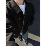 Spring Black Jacket Men Fashion Casual Apricot Jacket Men Streetwear Korean Loose Bomber Jacket Mens Short Coat M-3XL