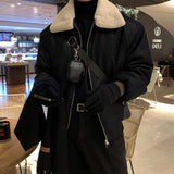 Winter Jacket Men Warm Fashion Casual Thickened Leather Jacket Men Streetwear Korean Loose Short Coat Mens Thick Leather Coat