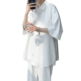 Summer Short Sleeved Shirt Men Society Mens Black Dress Shirt Loose Casual White Shirt Mens Office Formal Shirts Large Size 5XL