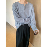 Spring Long Sleeved T-shirt Men Fashion Button White Casual T Shirt Men Streetwear Korean Loose Pleated T Shirt Mens Top M-2XL