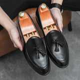 New Classic Men's Business Shoes with British Breathable Simple Tassel Leather Shoe Style Casual Formal Shoes, Men's Sizes 38-46