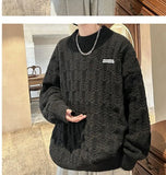 Autumn and winter high street men and women Korean style trend lazy style round neck sweater couple loose retro casual knitted