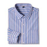 Brand Spring Long Sleeves Shirts Mens 100% Cotton Striped Business Shirts for Men Daily Formal Work Tops Man