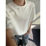 Summer Short Sleeved T-shirt Men Black Casual T Shirt Men Streetwear Korean Loose Round Neck Tshirt Mens Top Large Size 4XL