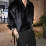 Spring And Autumn New High-Quality Shiny Long-Sleeved Gold Velvet Shirt Unisex Fashionable Temperament Casual Shirt Jacket