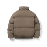 Winter Thick Warm Cotton Padde Jacket Men Stand Collar Daily Casual All-match Parka Outwear Coats Men's Clothing Black/Camel