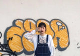American Retro Large Size Denim Overalls Men's Loose Trend Korean Style Fashion 2025 New High-end Straight Suspender Jumpsuit