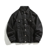 Loose-fit Classic Denim Jacket Men Cotton 2025 New Style Korean Trendy Brand Casual Top Spring Autumn Cropped Jacket Black Blue