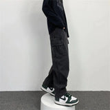 Baggy Straight Men's Cargo Jeans Fashion Streetwear Hip Hop Wide Pants Harajuku Y2K High Street Korean Male Denim Trousers