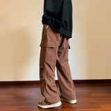 Harajuku Men Parachute Cargo Pants Wide Leg Draped Straight Baggy Oversize Trousers Hip Hop Military Casual Bottoms Black Khaki