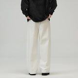 Baggy Wide-leg Jeans 100% Cotton Comfortable Breathable Autumn Casual Denim Pants Loose Straight Trousers Fashion Streetwear