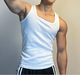 Men Tank Tops Solid Color O-neck Sleeveless Streetwear Casual Male Vests Fitness Summer Workout Men Clothing S-5XL