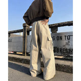 Cargo Pants Men Fashion Retro Pocket Casual Pants Men Japanese Streetwear Hip-hop Loose Wide Leg Pants Mens Vintage Trousers