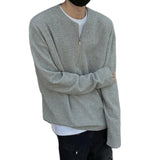 Autumn Men‘s Long Sleeve T-shirts Half Zipper O-Neck Tops Tees Solid Boys Streetwear Hip Hop Clothes