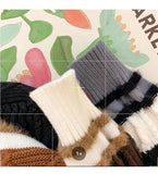 American autumn and winter street fashion personalized jacquard round neck pullover for couples loose retro color blocked knit
