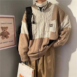Autumn and winter street fashion Korean style personalized round neck sweater for couples loose retro Harajuku casual top y2k
