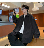 2025 Autumn Winter New Mens Long Sleeve Casual Corduroy Shirt Square Collar Loose Fit Classic Fashion Trendy Outdoor Comfort