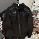 American High-end bomber Jacket Casual Jacket Men's Korean streetwear Spring Autumn Handsome High Arcade Functional Top Urban
