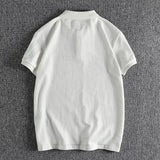 Simple Cartoon Embroidery Polo Shirt Large Size American Retro Casual Lapel Half Button Shirt Summer Youth Short-sleeved Top