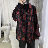 Korean Fashion Long Sleeve Men Streetwear All-match Handsome Stylish Teens Shirt Spring Retro Temperament Hawaiian Men's Shirts