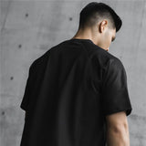 Summer Short Sleeve T-Shirt Men's Loose Gym Running Oversized Bodybuilding Sports T-Shirt Fitness hip hop clothing man