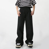 Spring Summer New Korean Men's Casual Pants Trendy Solid Color Loose Straight Wide Leg Trousers Pocket