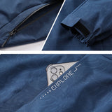 New Spring Mens Lightweight Waterproof Rain Jacket Raincoat for Hiking Travel with Removable Hood Windbreaker Jacket Top