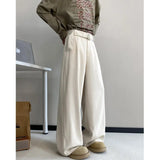 Black Belt Suit Pants Men Fashion Society Mens Dress Pants Korean Loose Wide Leg Pants Mens Office Formal Trousers Plus Size