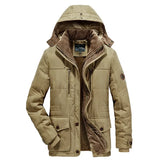 Military Cargo Jackets Mens Parka Men Fleece Hooded Coat Thick Warm Trench Winter Male Jacket Coat Plus Size Velvet Warm Coat