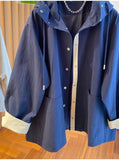 Classic High-end Hooded Windbreaker Women Spring Autumn Style 2025 New Loose Versatile Trendy Hooded Mid-length Jacket