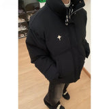 American Retro Texture Parkas Matte Stand Collar Bread Jacket Cotton Coat Korean Winter New Women Loose Padded Jacket