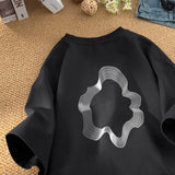 Men's Oversized T-shirts Mens Cotton T Shirt White Casual 5XL Summer Wear Fashion Geometric Print Tee Shirts for Men Clothing