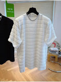 Light Luxury High-end Niche Texture T-shirt Men's Summer Handsome Short-sleeved Loose Fashionable Casual Bubble Yarn Top Chic
